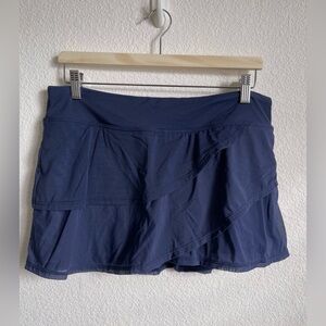 COCO REEF High Waisted Mesh Layer Swim Skort Navy Captain Size L NWT